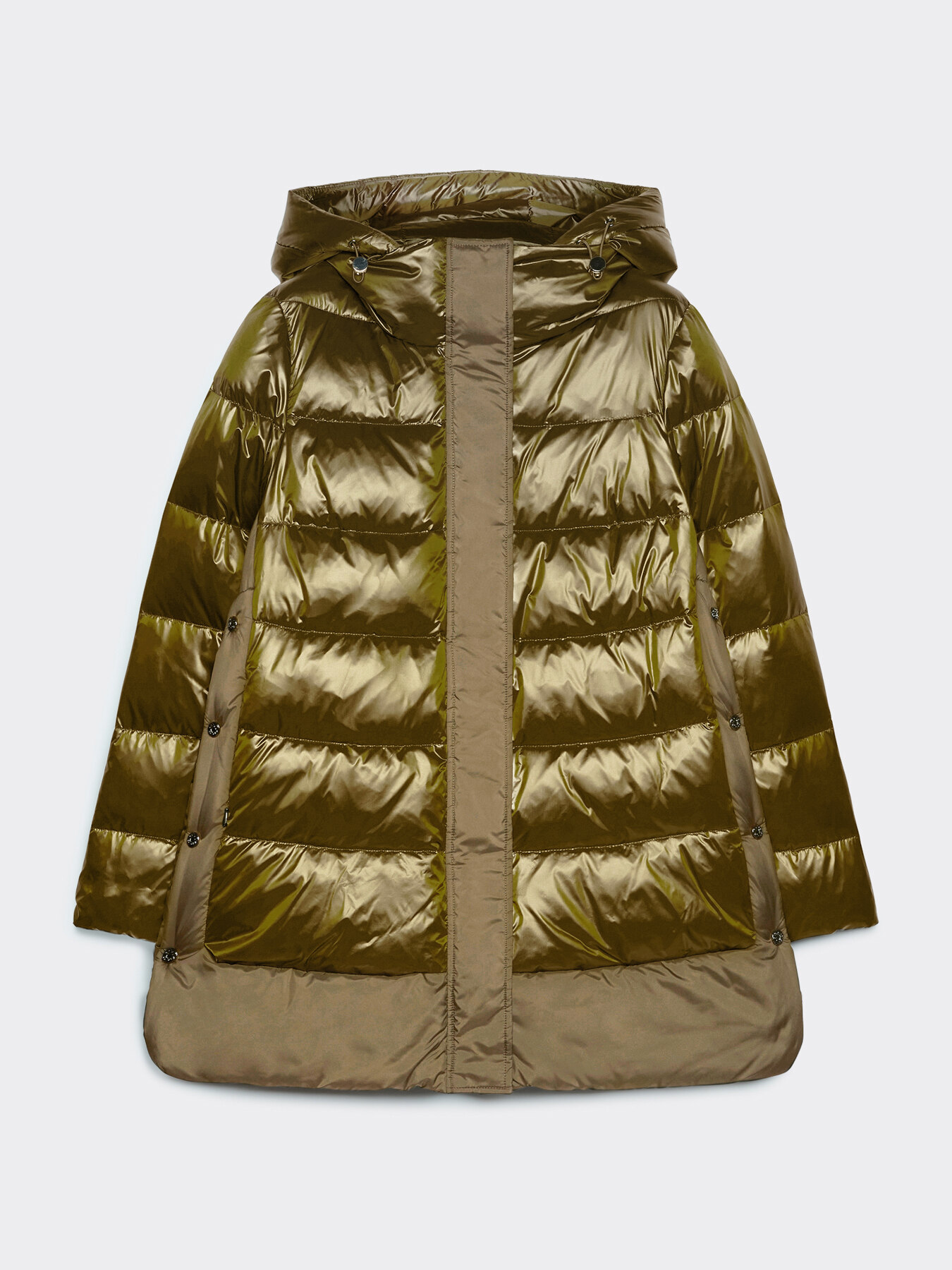 Down jacket in iridescent nylon with side snap buttons image number 5
