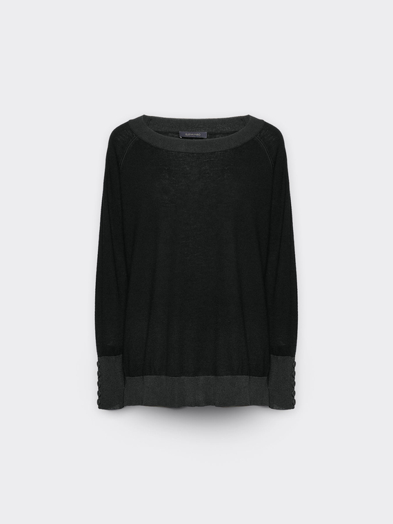 Soft touch sweater with buttons