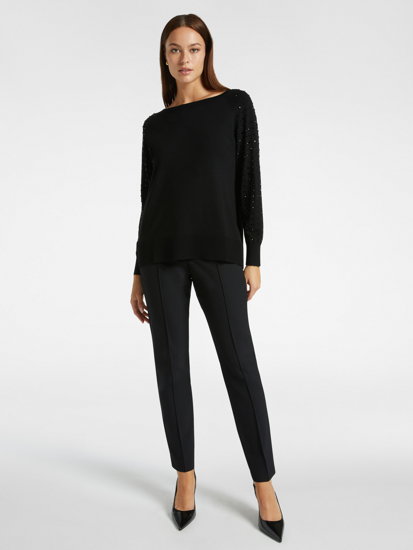 Slim fit trousers in technical fabric image number 0