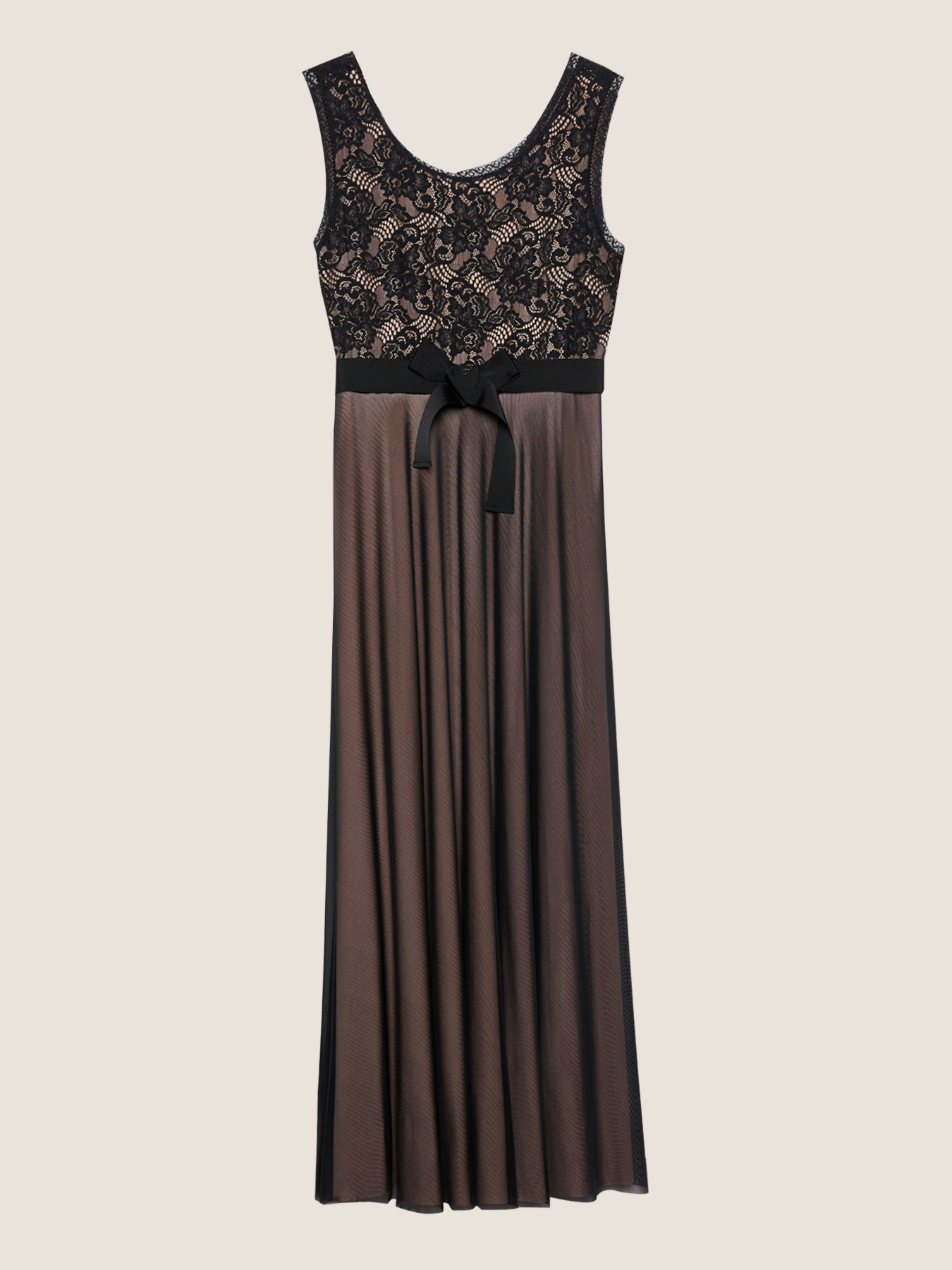 Vestido largo con encaje image number 3