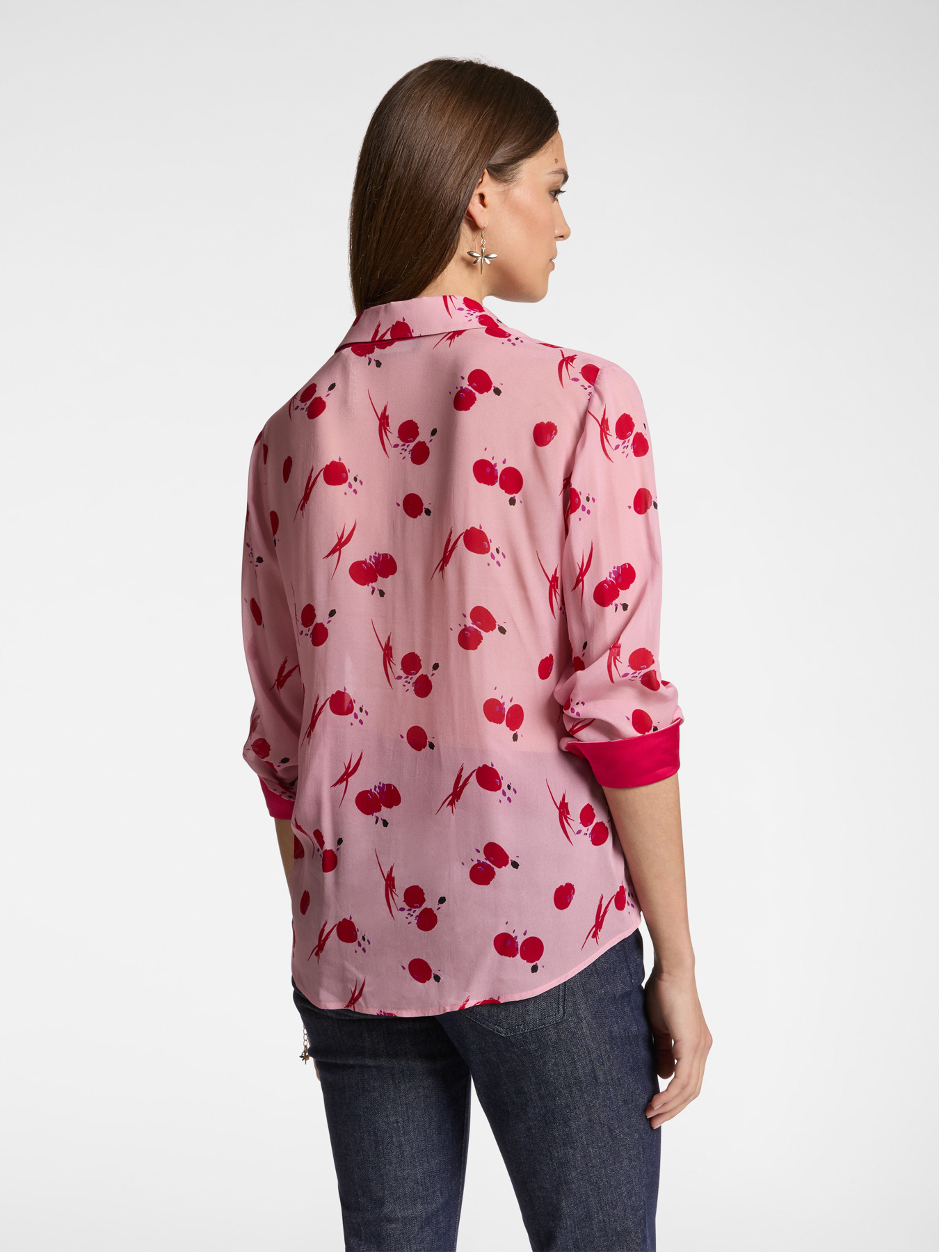 Camicia stampata in georgette image number 1