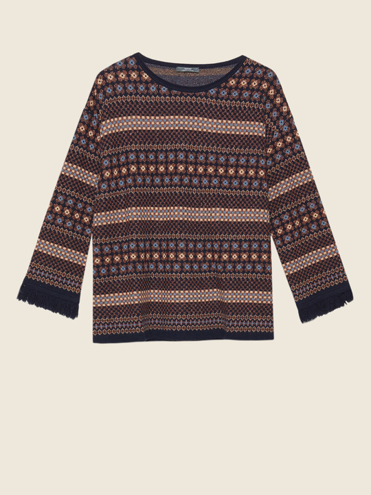 Elenamiro&nbsp;: Chandail jacquard Bleu_1