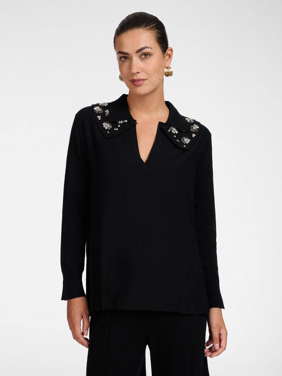 Pull en viscose avec col