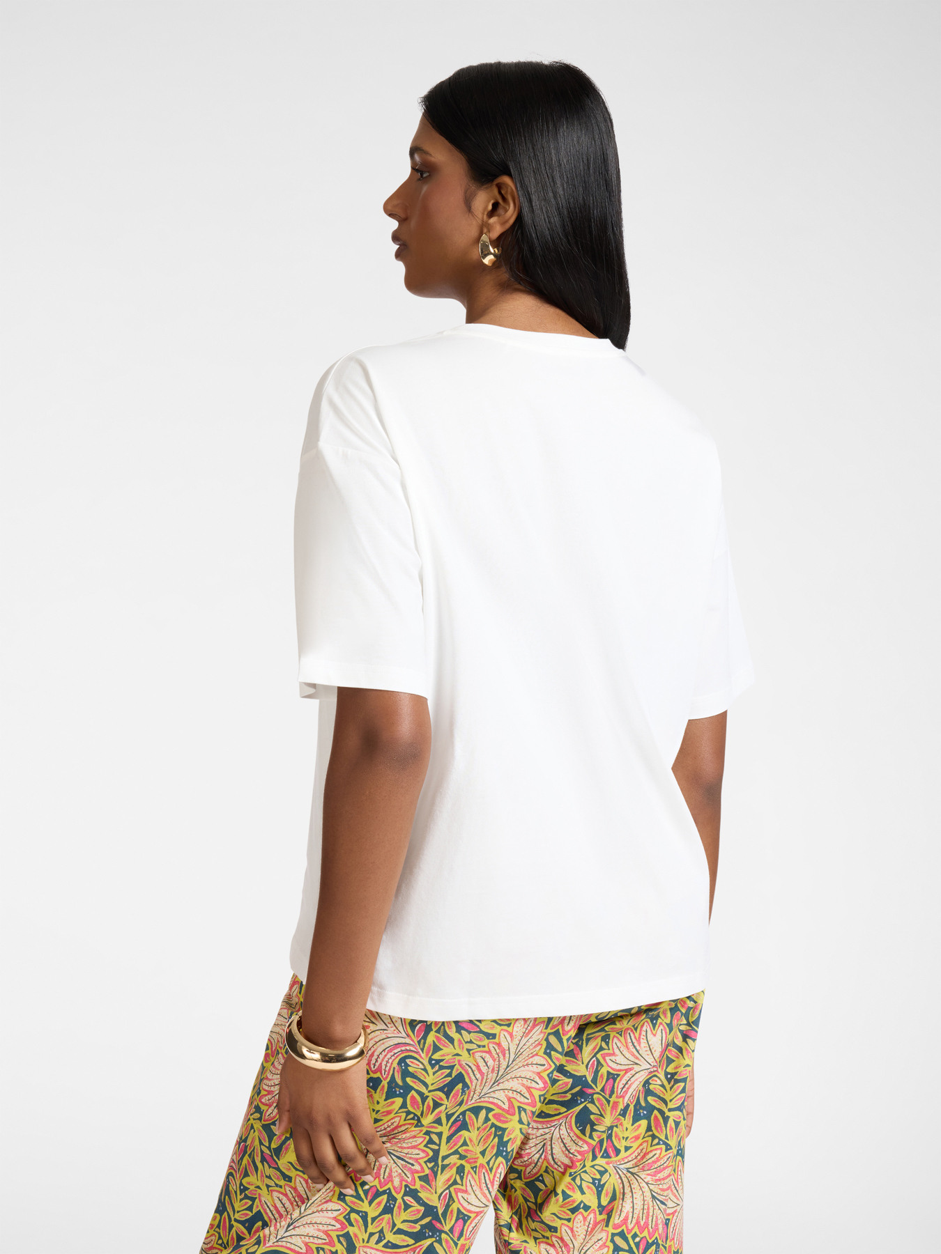 T-shirt in cotone con ricamo image number 1