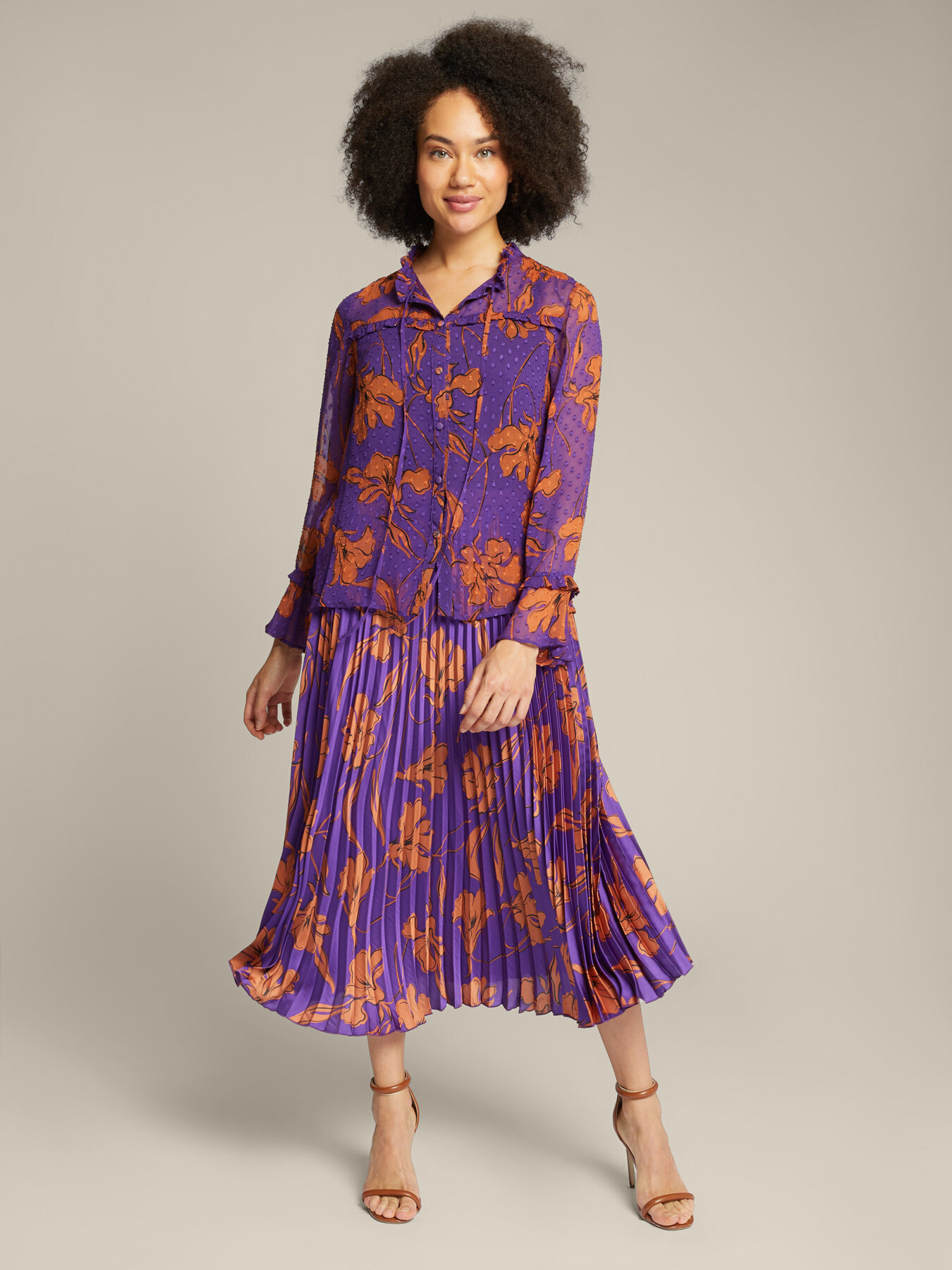 Gonna plissé stampata image number 0