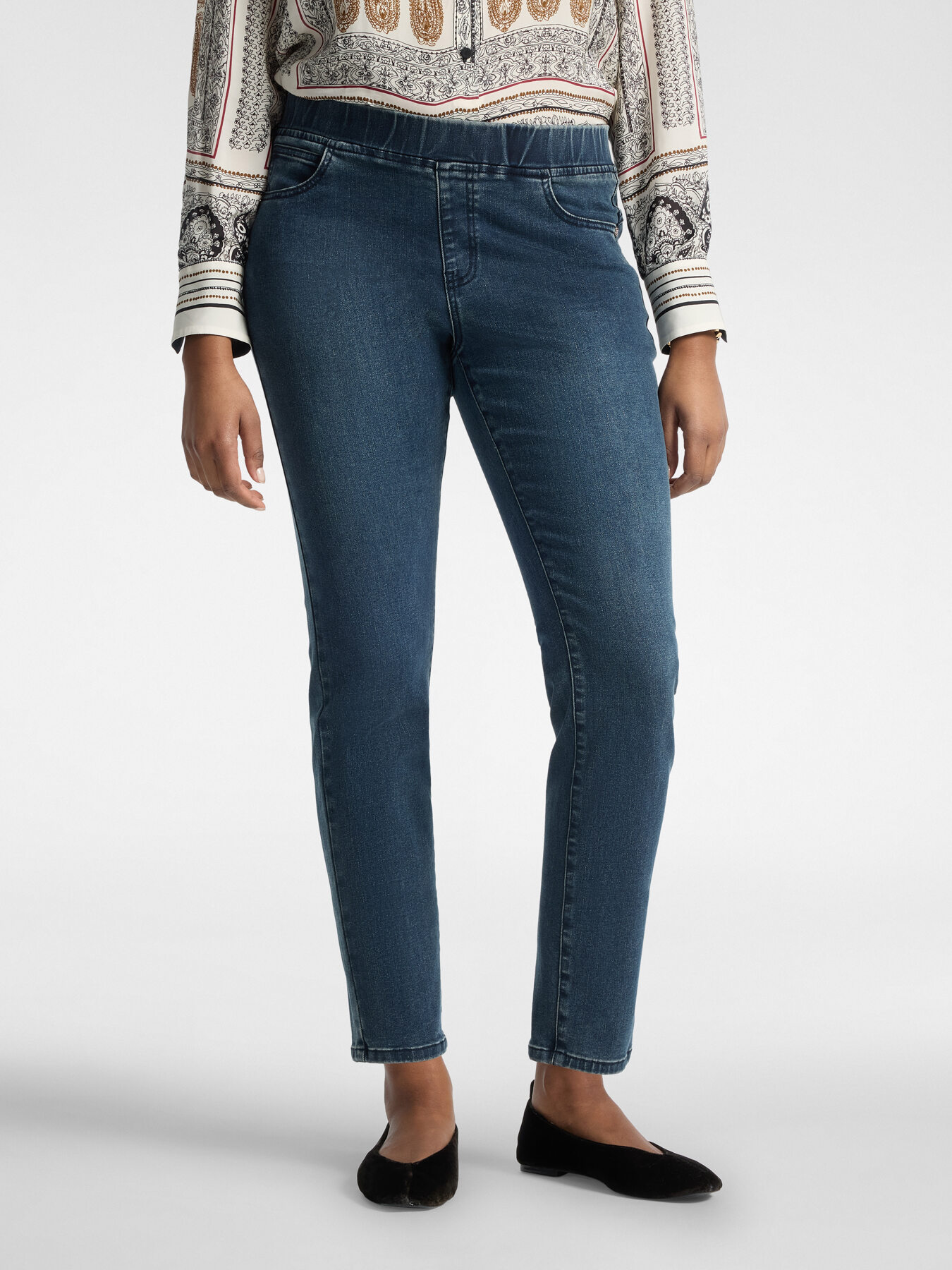 Skinny Jeans aus Denim mit Washed-Waschung image number 2