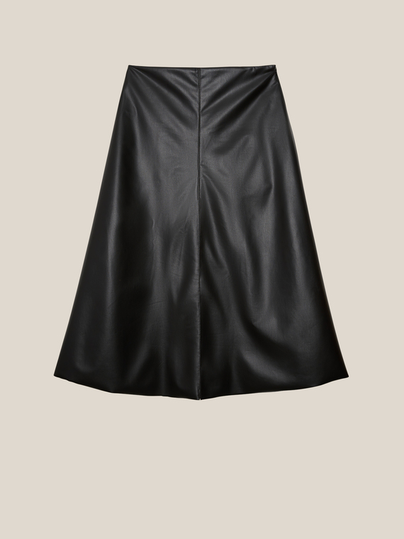 Faux leather “A” line skirt
