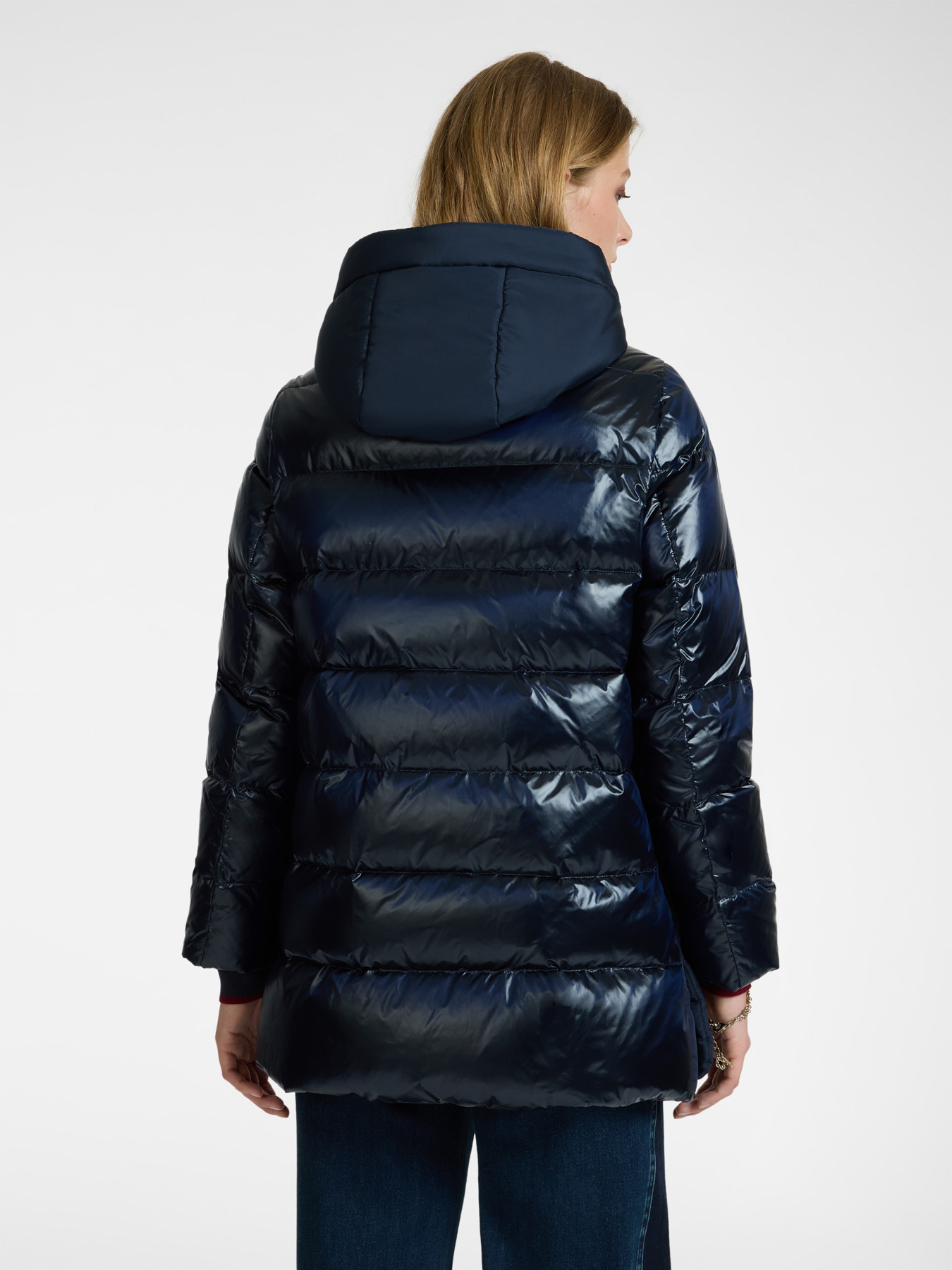 Down jacket with hood image number 1