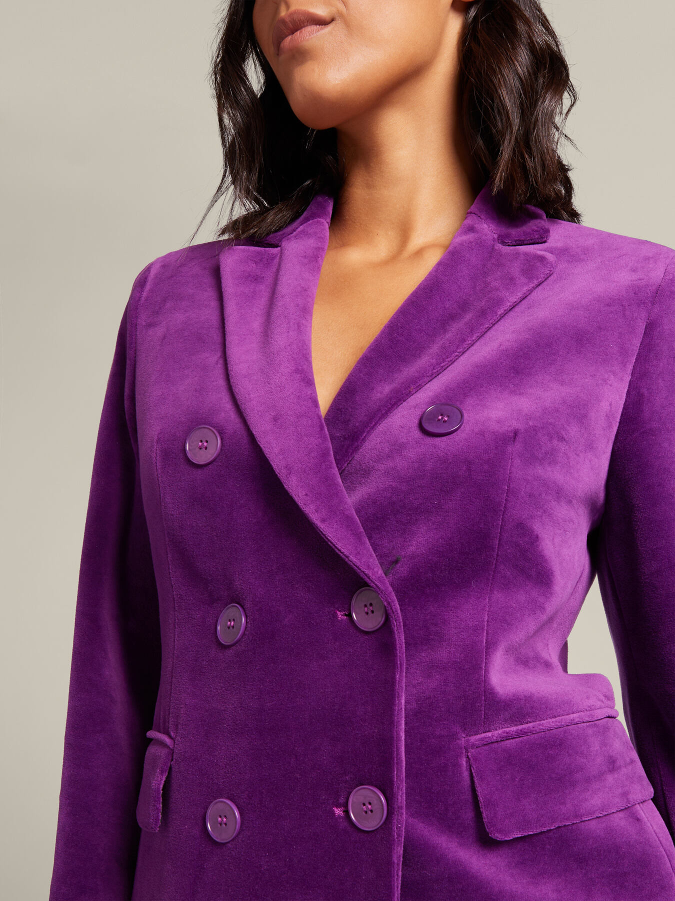 Casaco com duplo peito de veludo image number 3