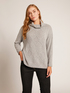 CASHMERE BLEND SOFT NECK SWEATER WITH ARGYLE PATTERN AND CABLING image number 2