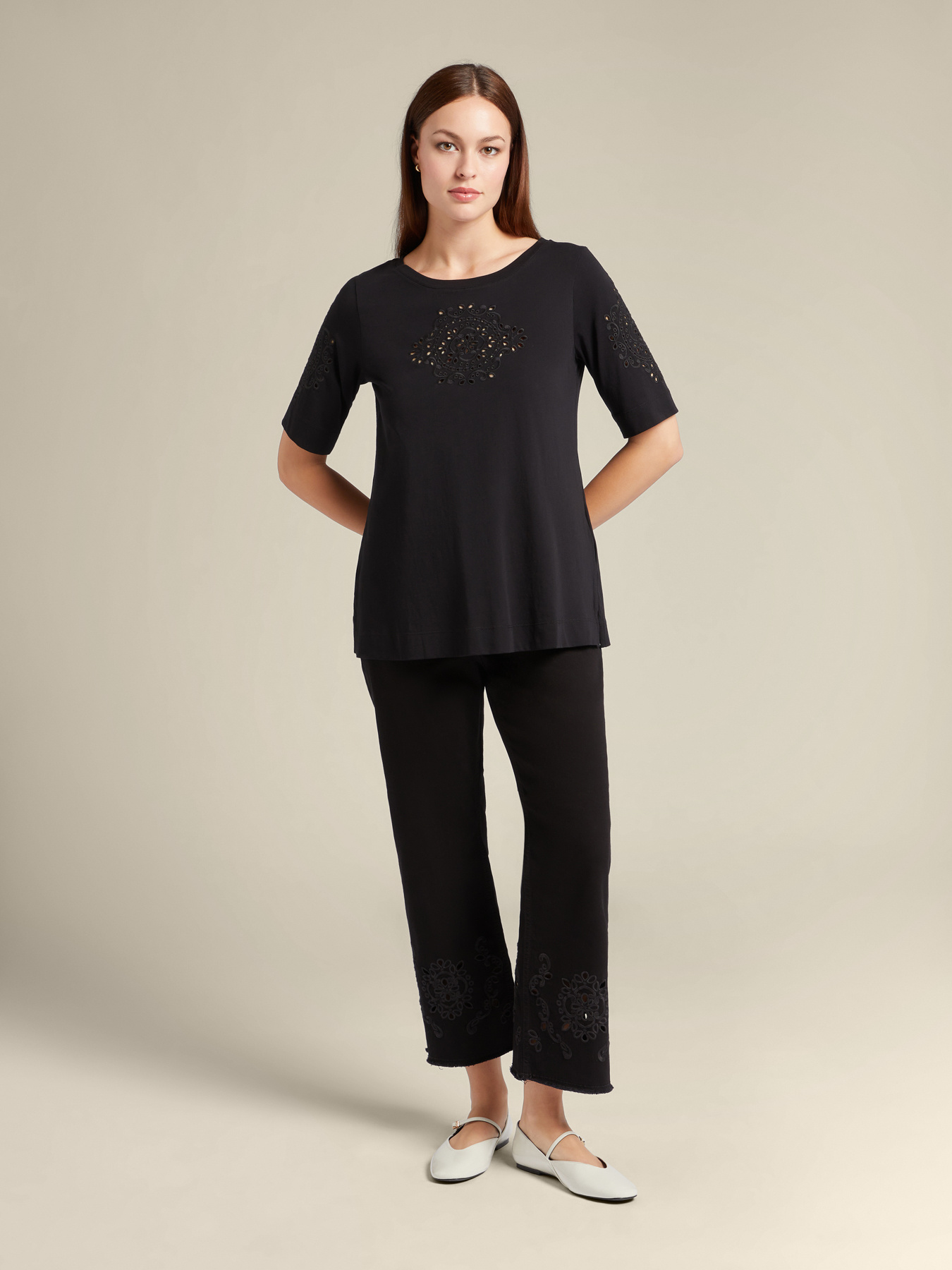 T-shirt with embroidery image number 2