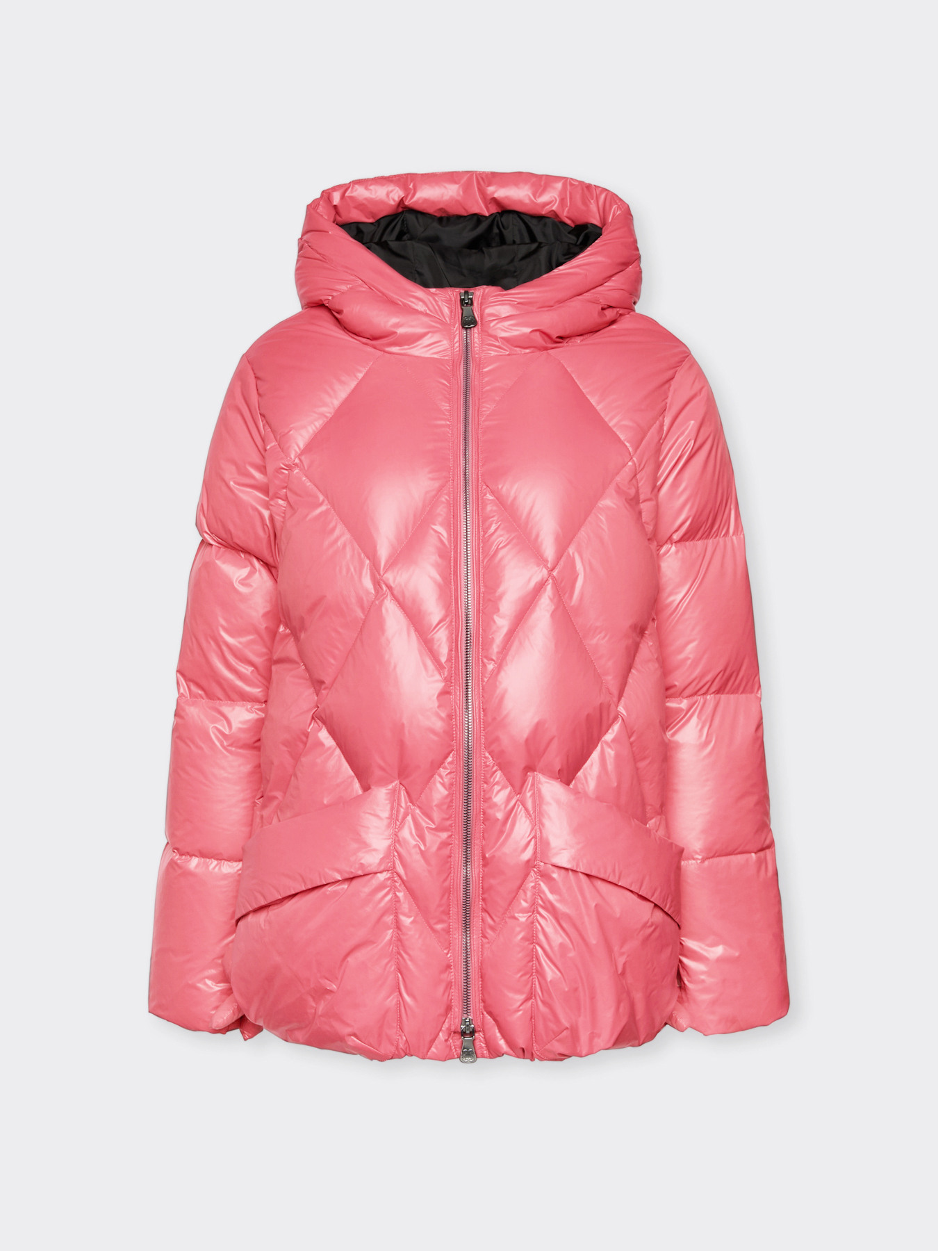 Diamond-patterned down jacket with large pockets image number 4