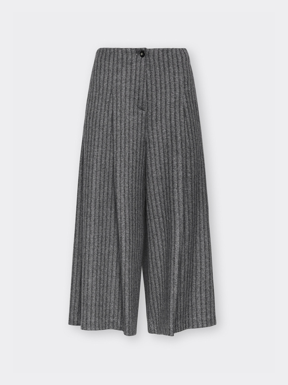 Pantalon cropped ray&eacute; jacquard