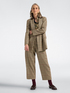 Cropped check gabardine trousers image number 0