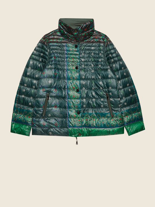 Elenamiro: Casaco acolchoado revers&iacute;vel estampado Verde_1