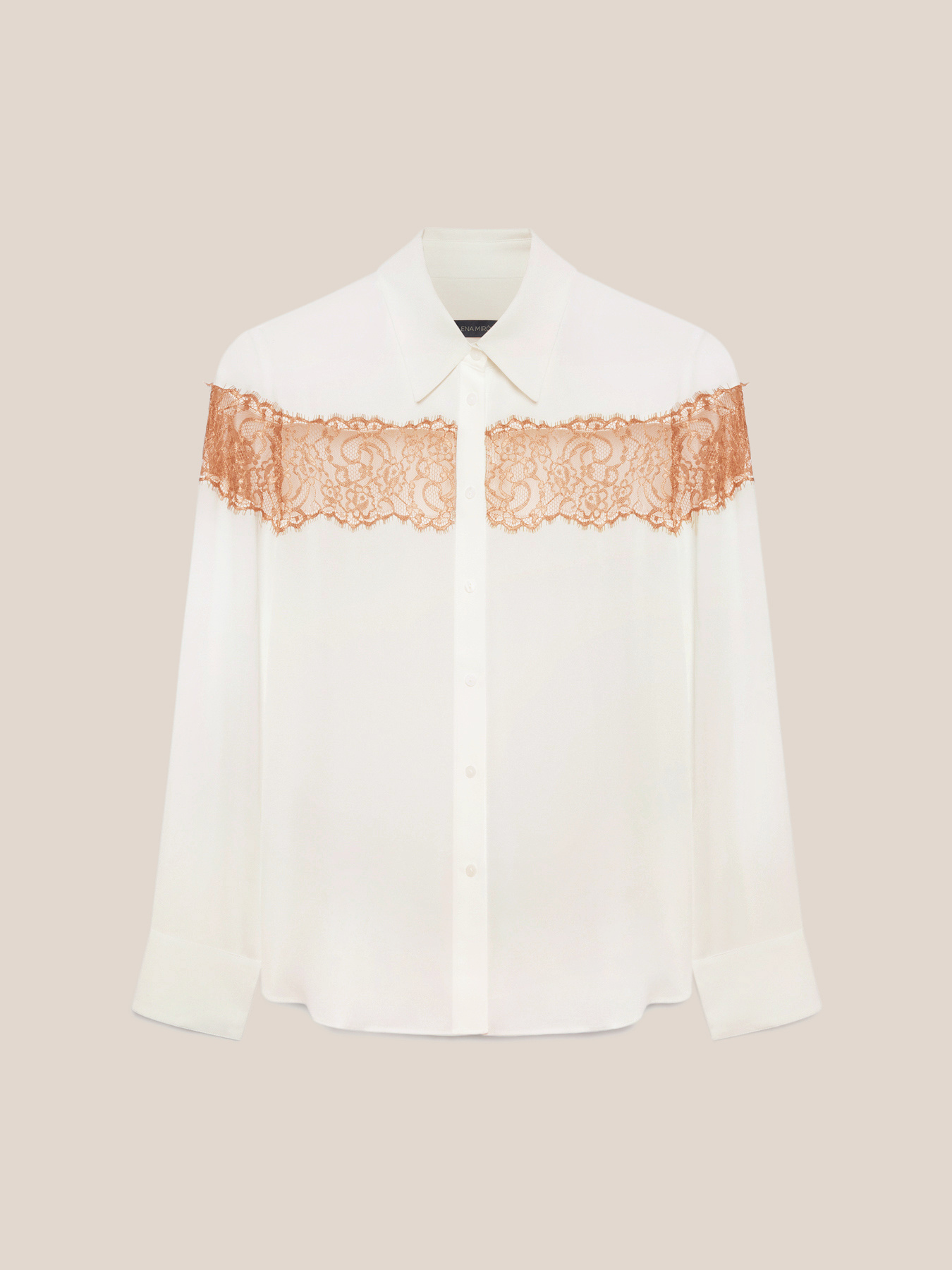 Martinica Camicia In Pizzo Oversize Cammello