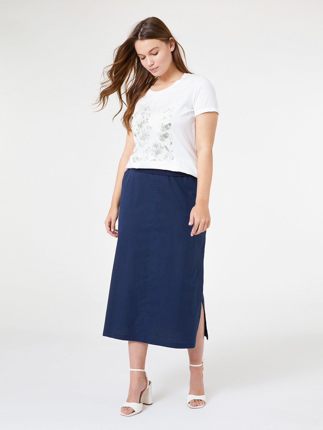 Falda con borde de tejido de punto image number 0