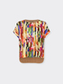 T-Shirt aus zwei Stoffen mit Print image number 4