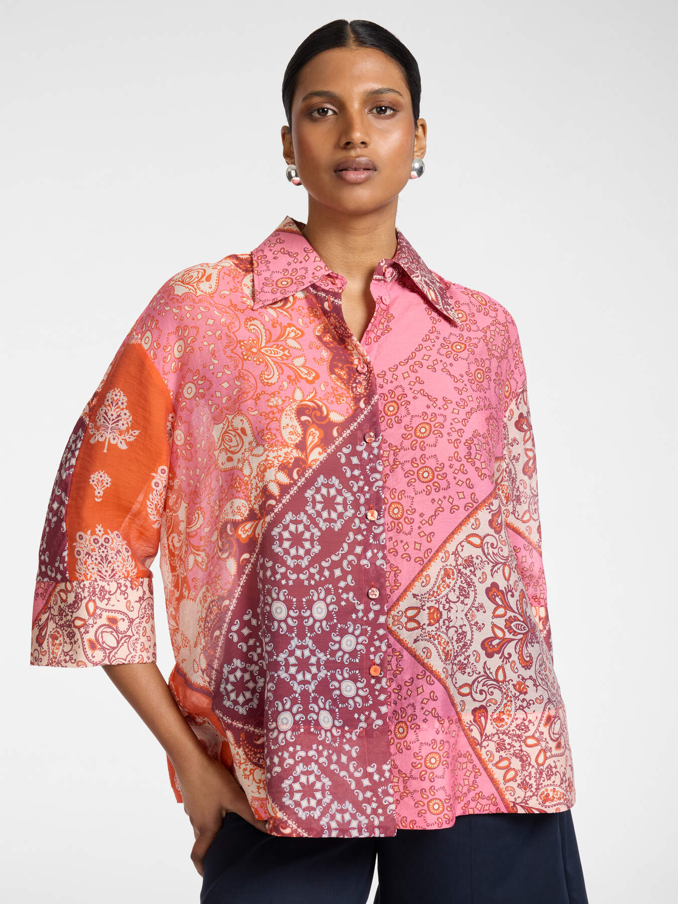 Camisa de organza de lyocell estampada image number 2