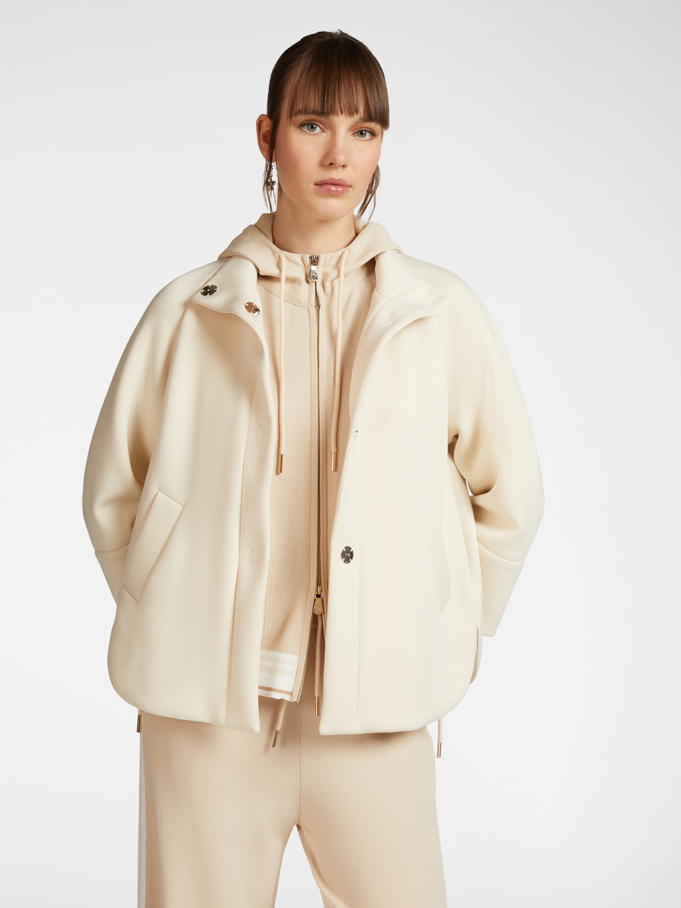 Scuba fabric pea coat image number 0