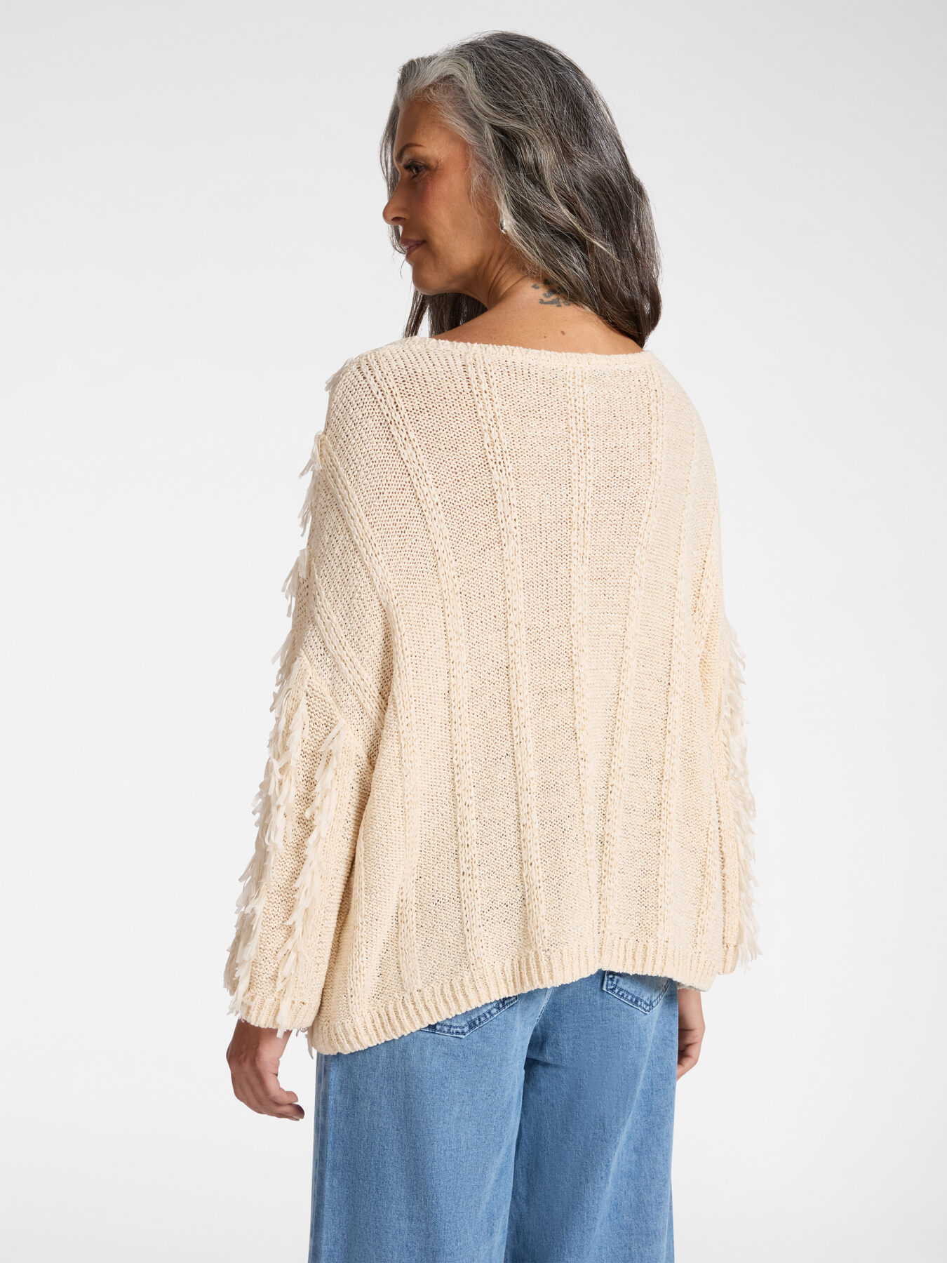 Pull oversize &agrave; franges image number 1