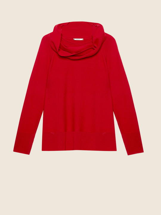 Elenamiro: Sweater com gola destac&aacute;vel Vermelho_1