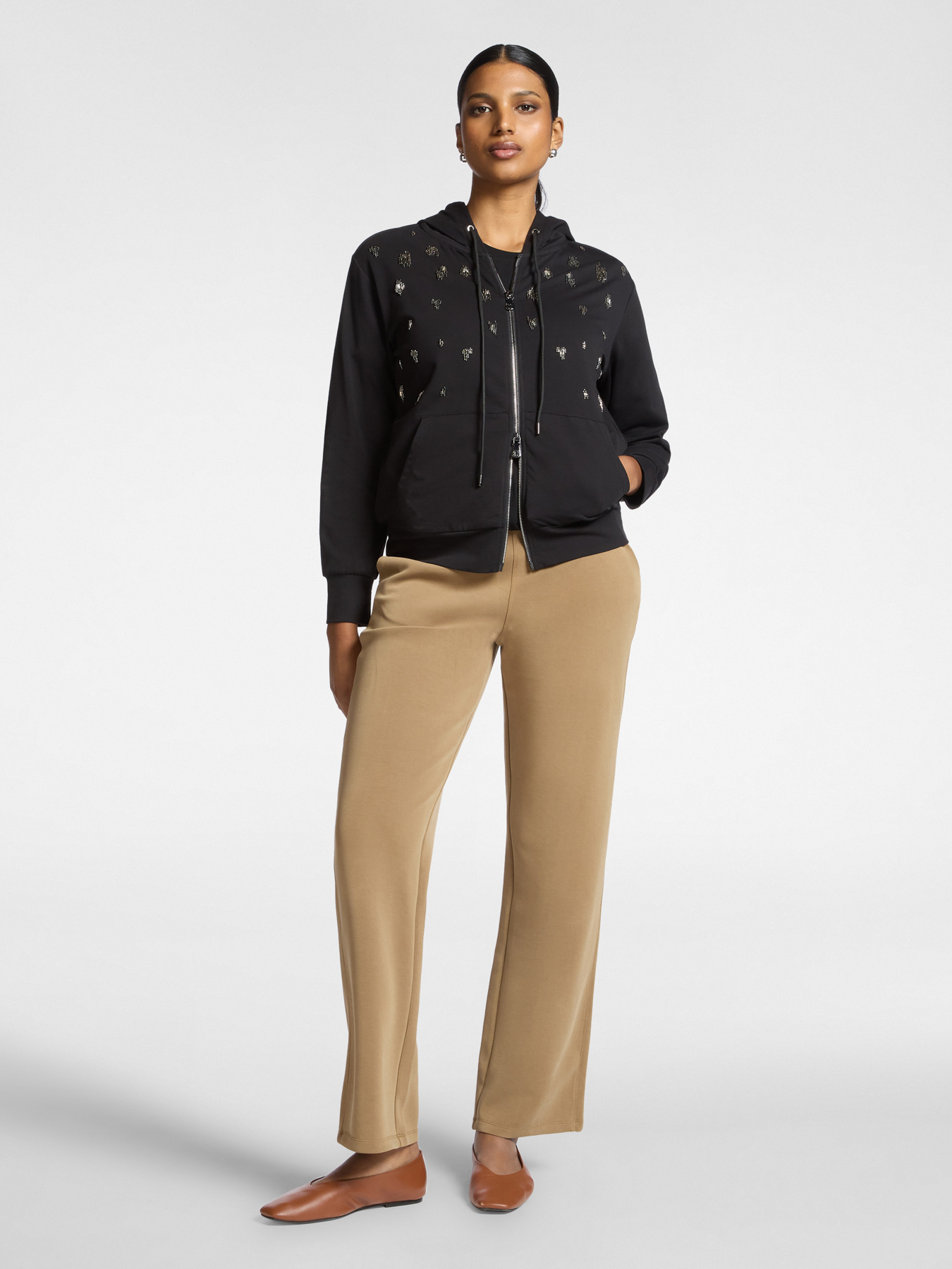 Cotton sweatshirt with embroidery image number 2