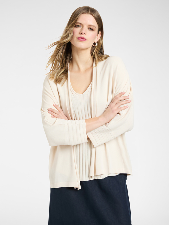 Cardigan en viscose m&eacute;lang&eacute;e