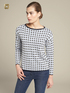 Jacquard sweater with geometric pattern image number 0