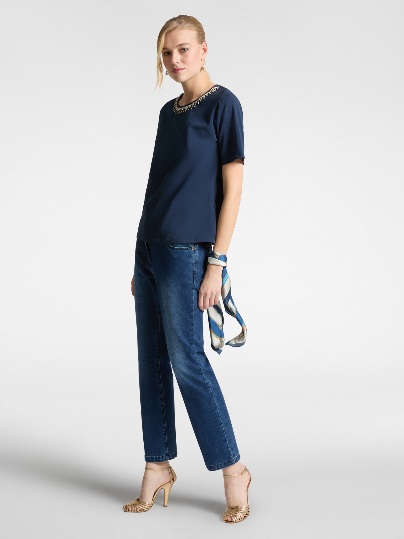 5 pocket jeans, kick flare, "Florence" image number 0