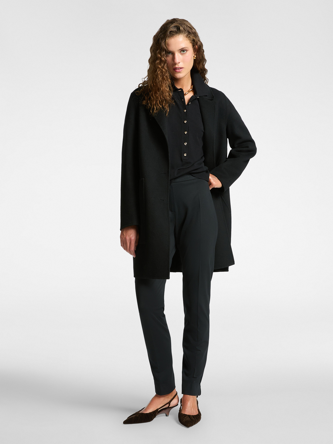 Pantaloni slim in punto Milano image number 0