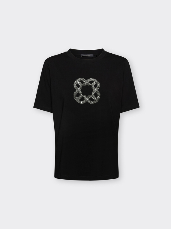 T-shirt en coton avec broderie Monogram