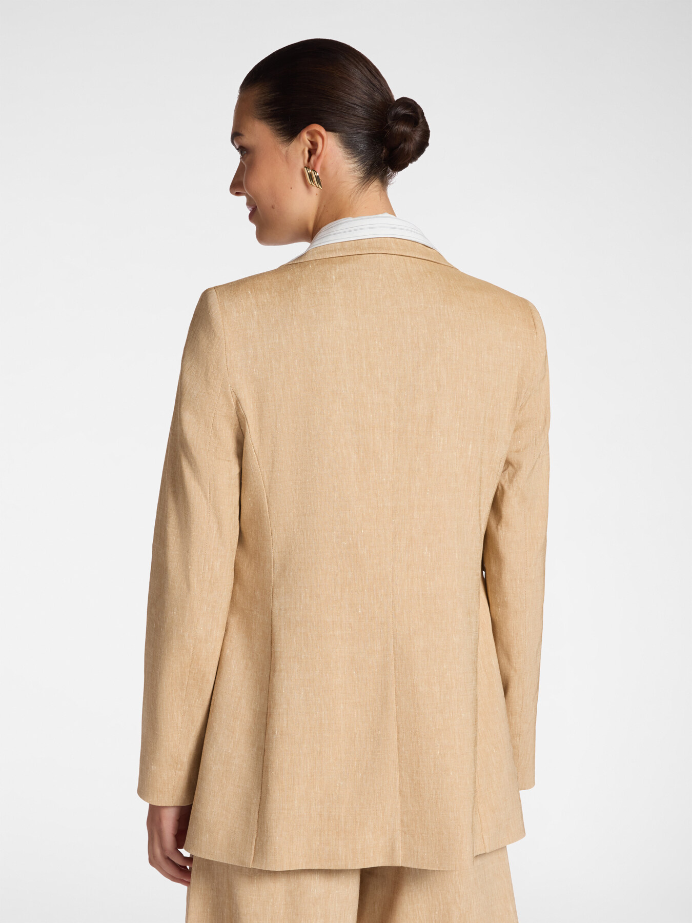 Single-breasted linen blend blazer image number 1
