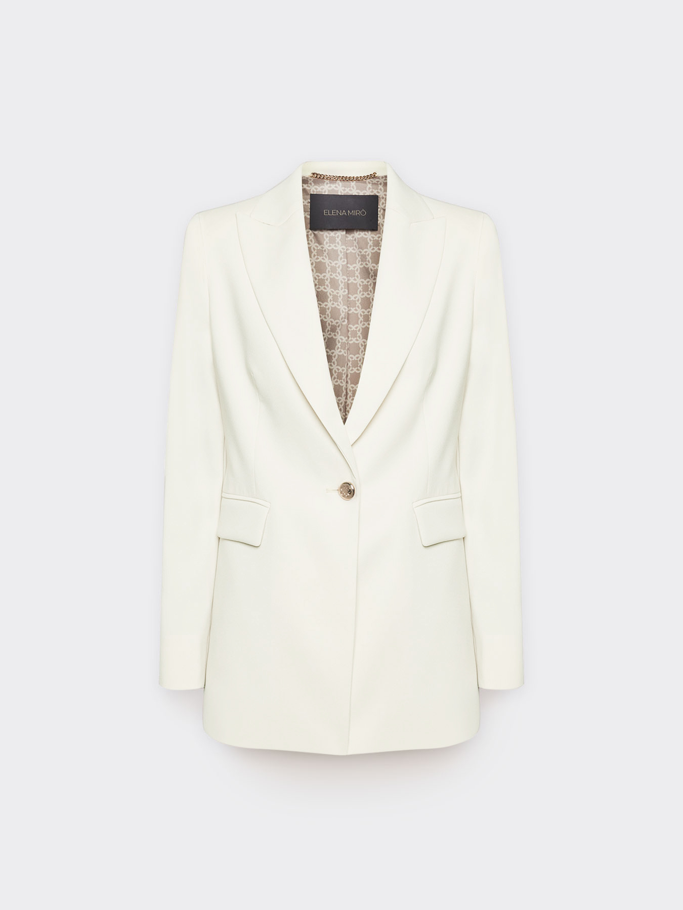 Blazer monopetto in tessuto cr&ecirc;pe
