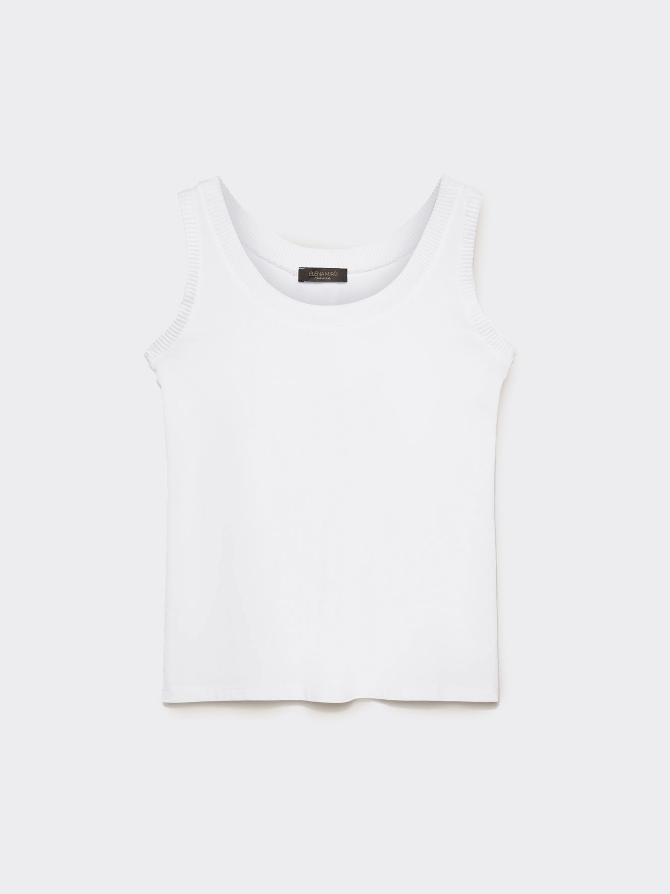 Top con bordi in tricot image number 5