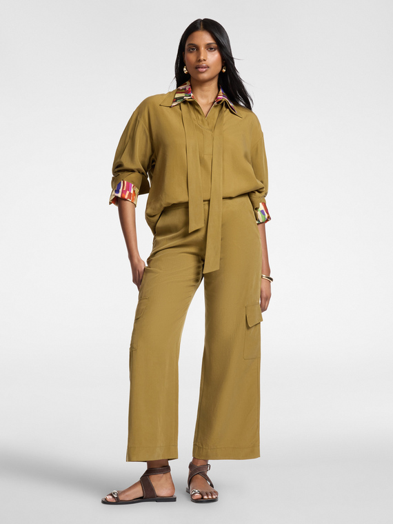 Fluid lyocell blend cargo pants