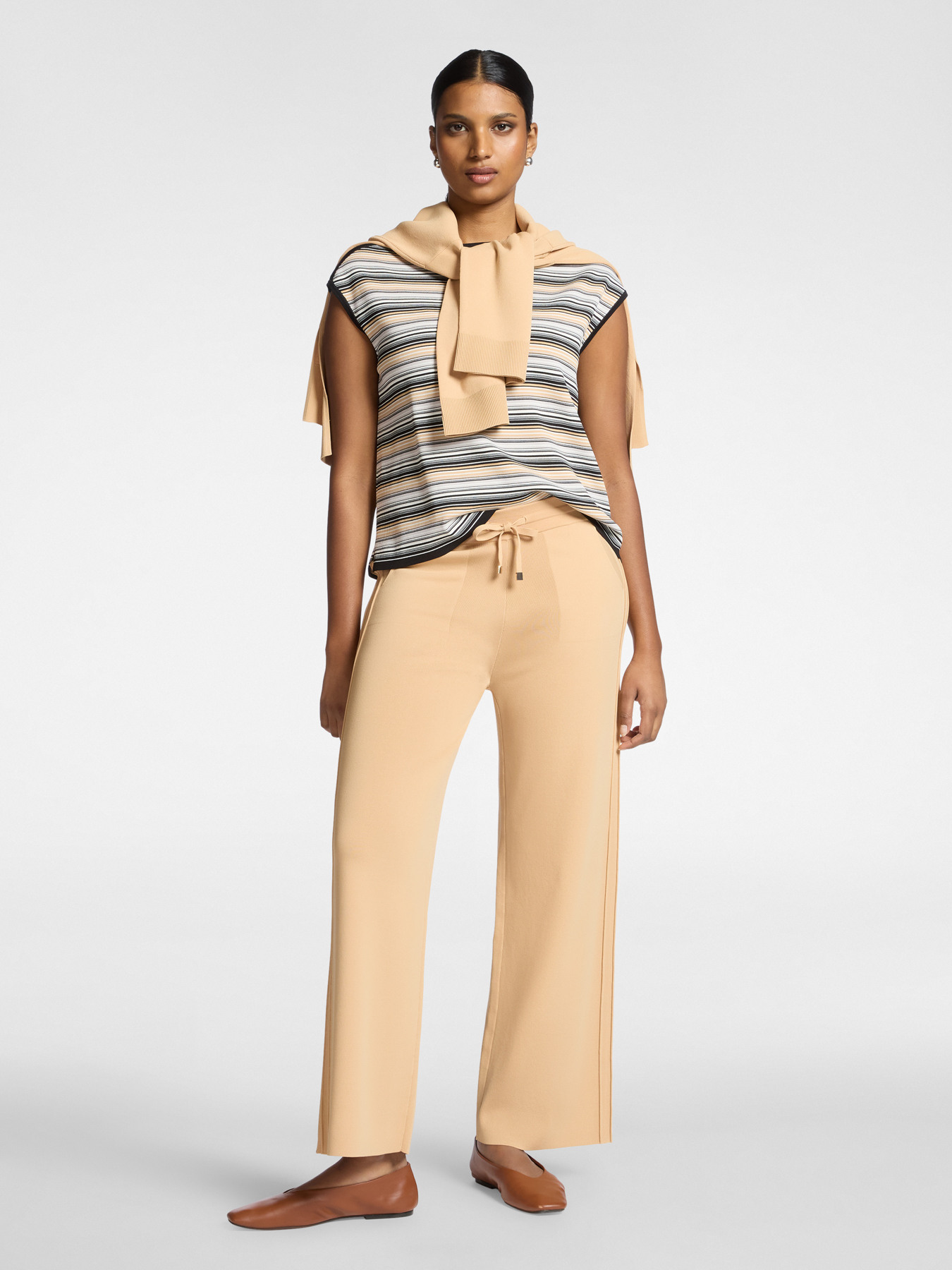 Viscose blend striped top image number 2