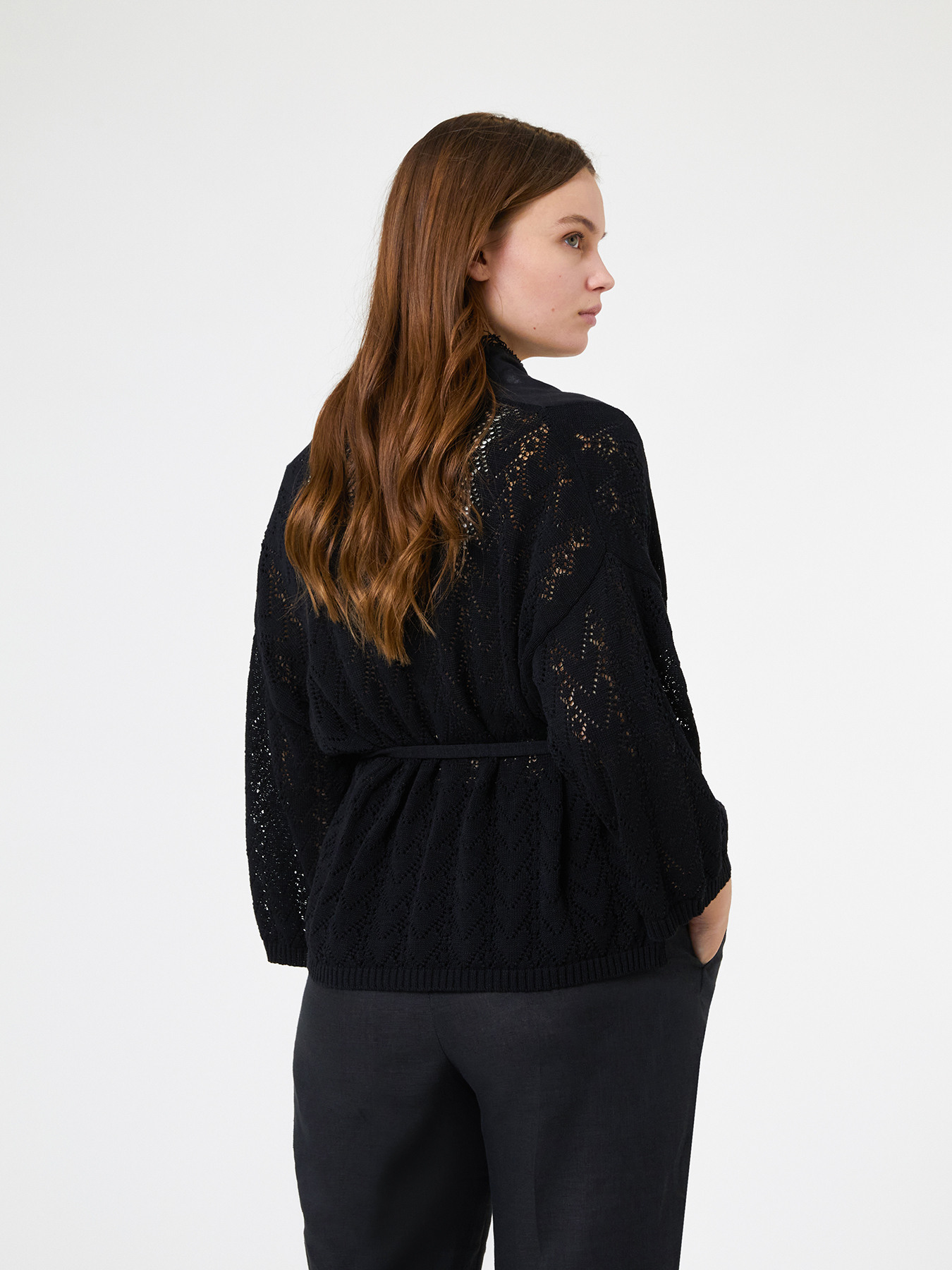 Cardigan in lino e tricot image number 2