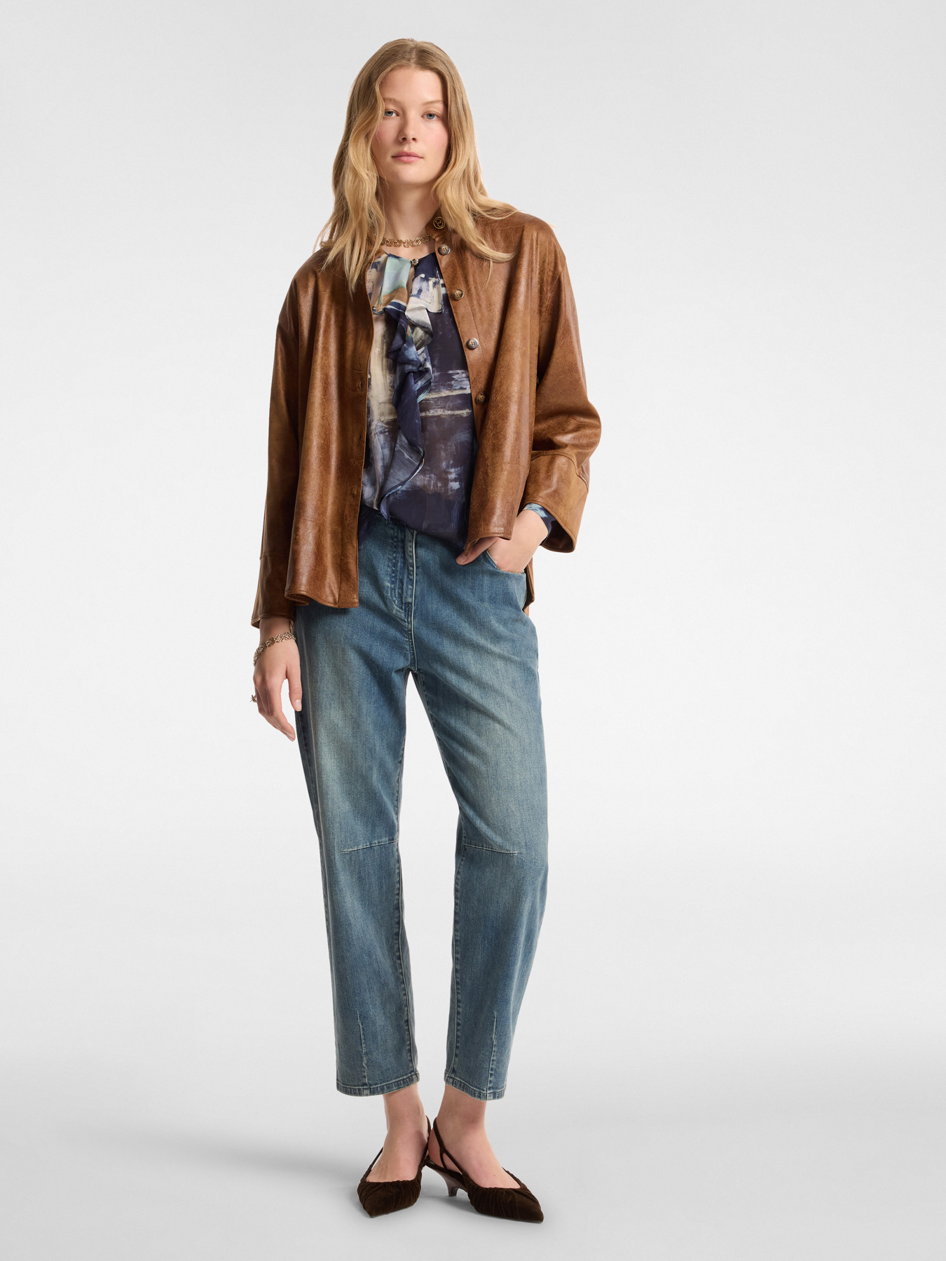 Vintage effect fabric shirt image number 2