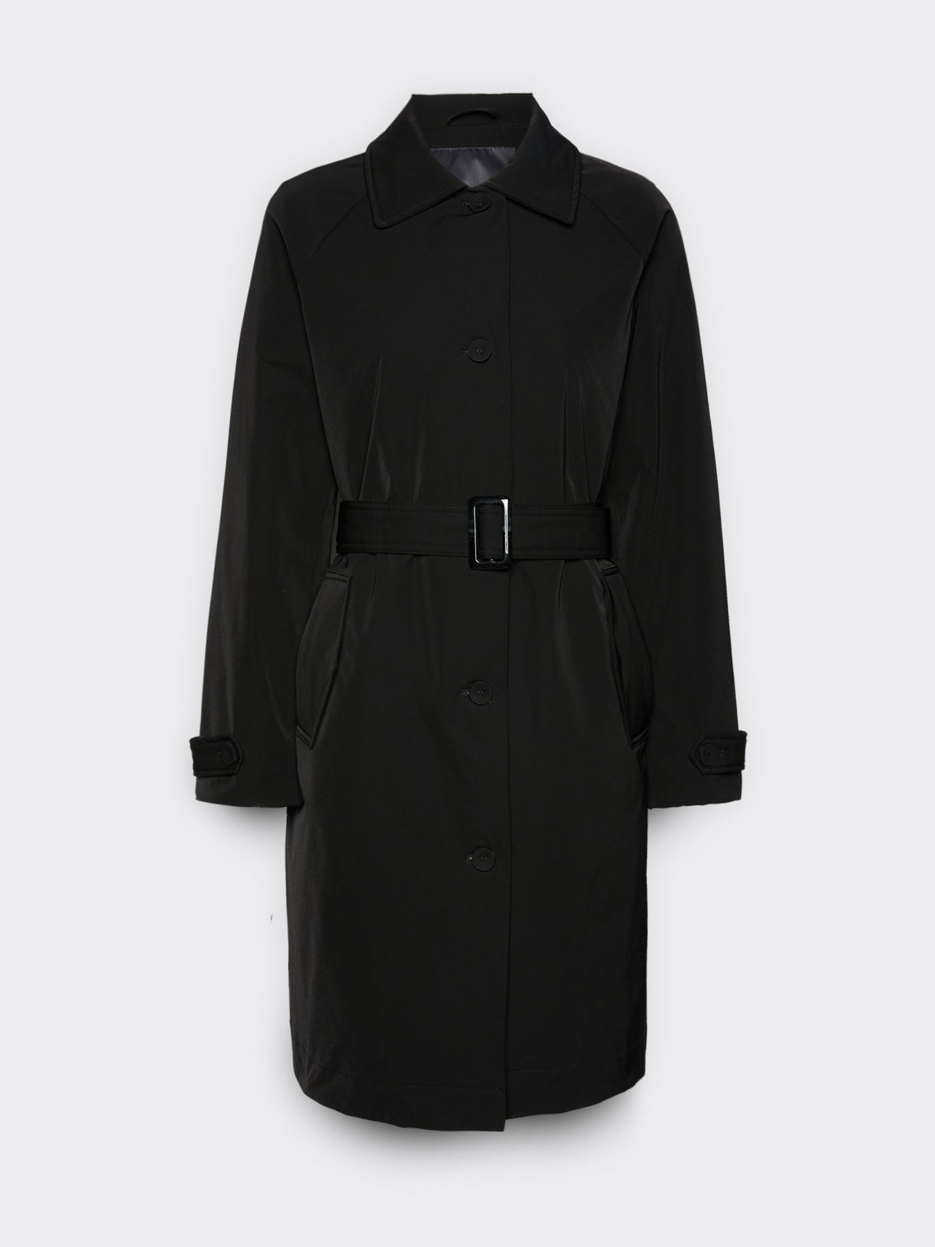 Langer Daunenjacke mit G&uuml;rtel