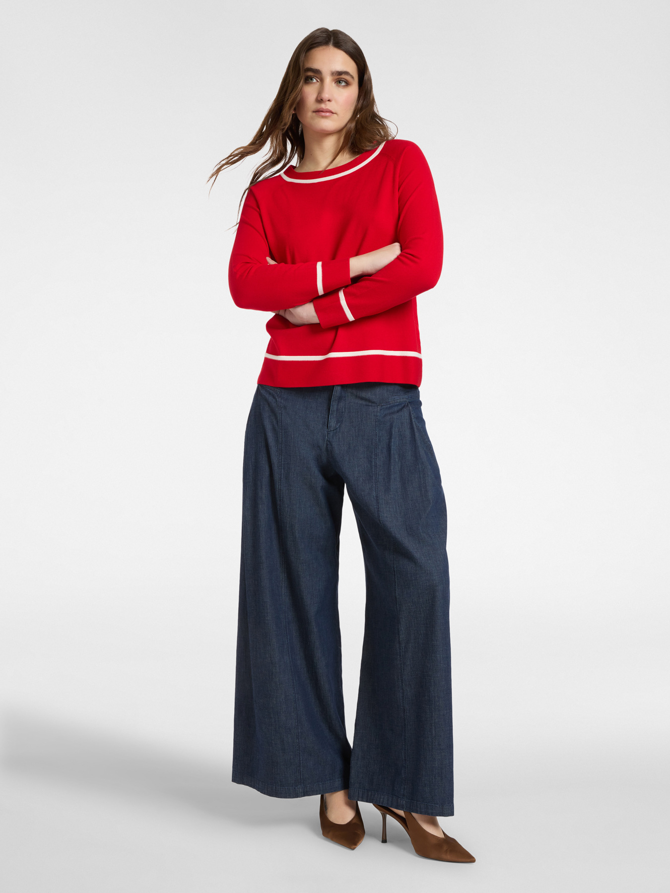 Striped crew neck sweater image number 3