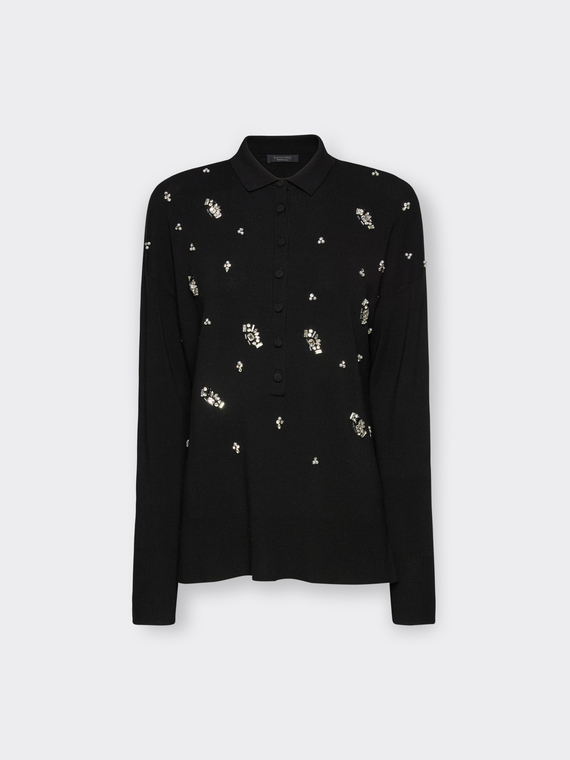 Pull en viscose avec broderies