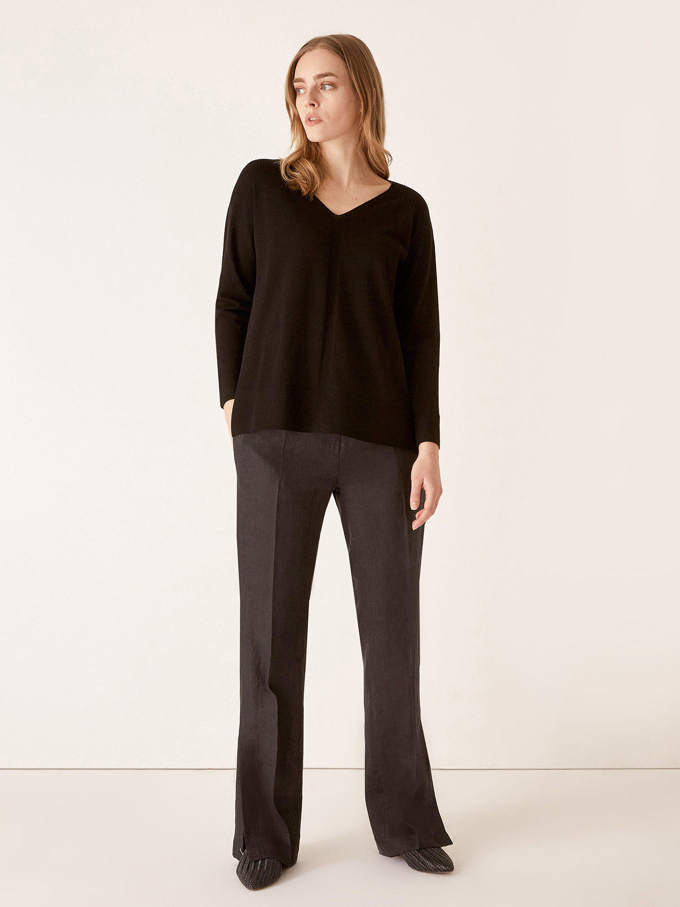 Pantal&oacute;n vaporoso de puro lino image number 3