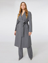 Trench coat in grisaglia con cintura image number 1