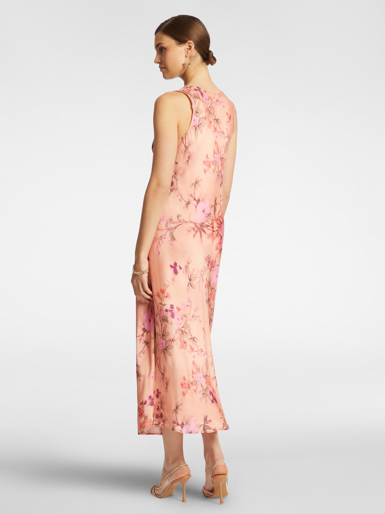 Abito floreale in raso image number 1