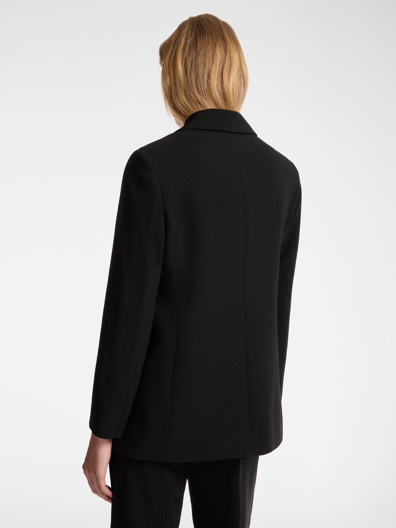 Single-breasted blazer in crepe fabric image number 1