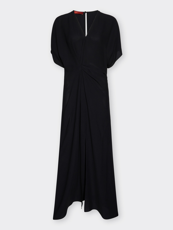 Langes Kleid aus Cr&ecirc;pe de Chine mit Drapierung