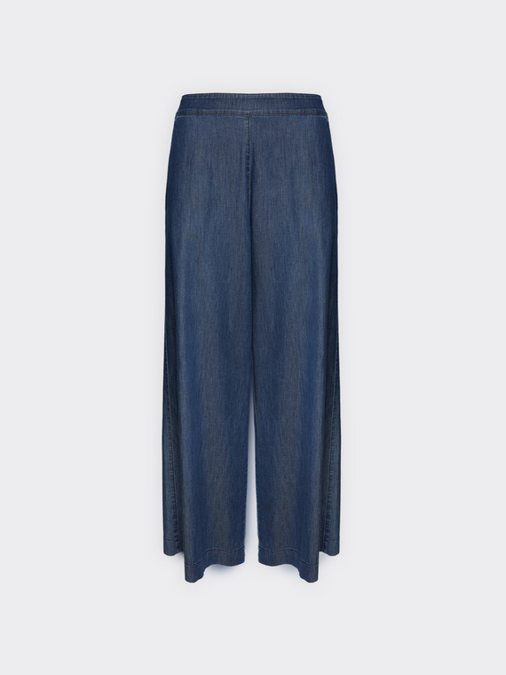Palazzo jeans in washed Chambray