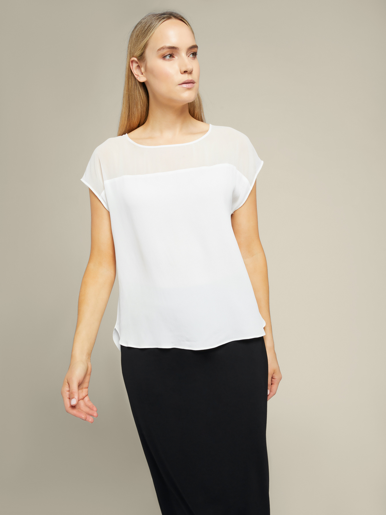 Top in due tessuti image number 3