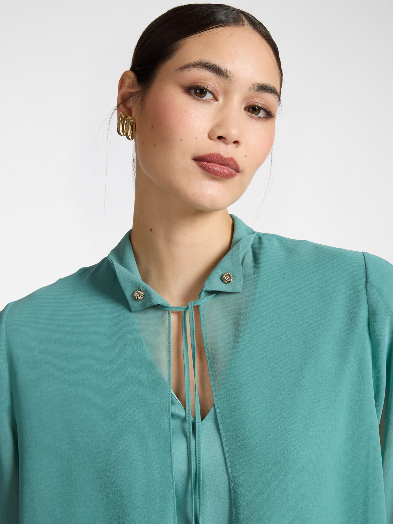 Long georgette shirt image number 3